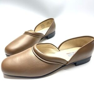 Vintage 90s L.B. Evans Men's 10 Brown Radio Tyme Style Deerskin Leather Sleepers